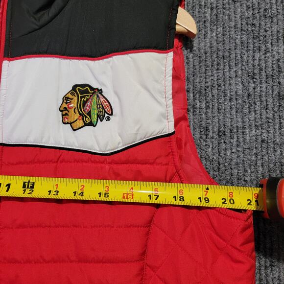 Chicago Blackhawks NHL Red Quilted Puffer Vest Mens XL Carl Banks - Picture 5 of 7